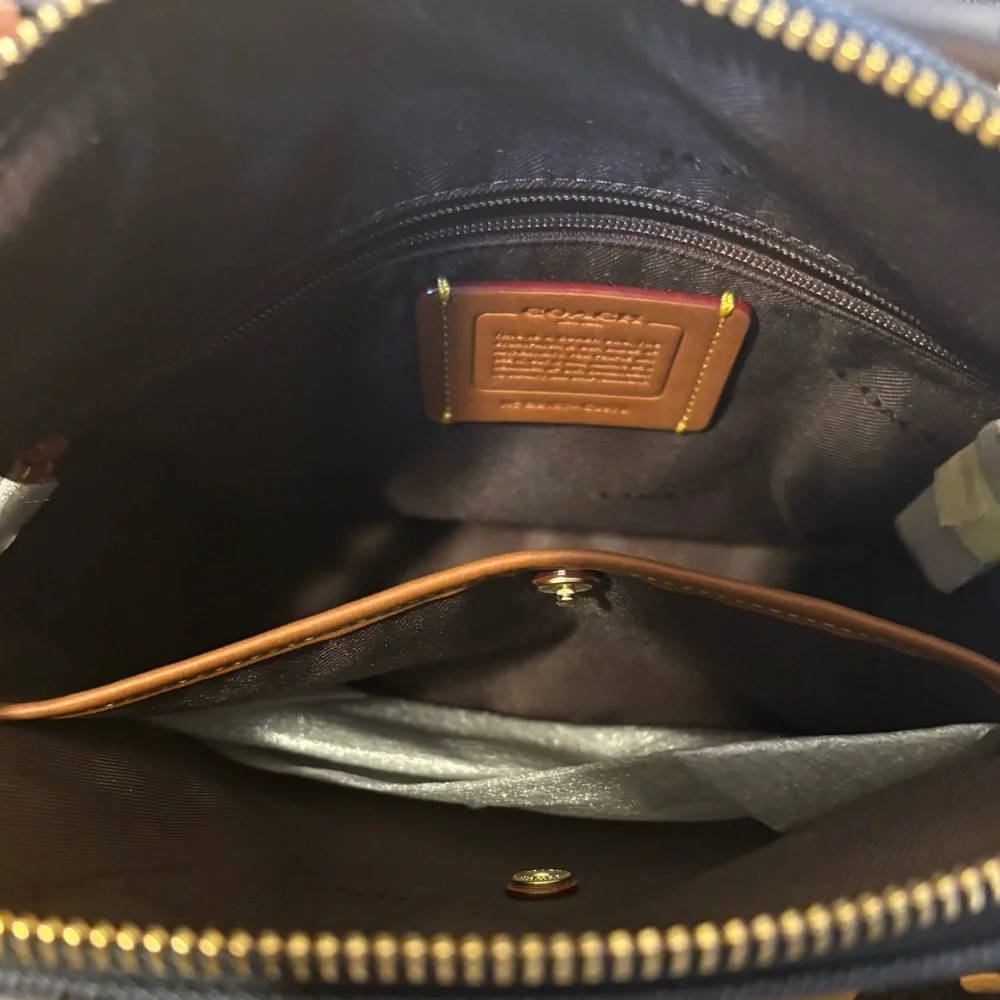 Coach Denim and Leather Elise Satchel